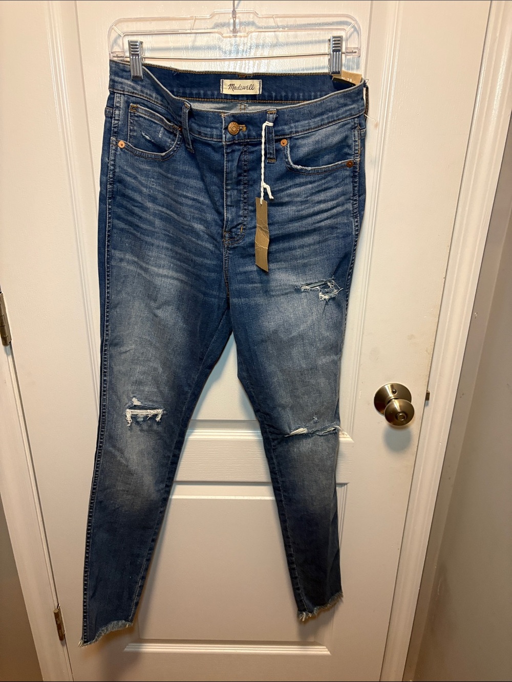 Madewell Blue Distressed Skinny Jeans
